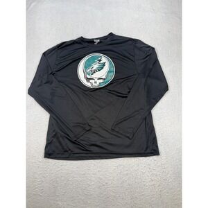 Team 365 Mens XL Philadelphia Eagles Grateful Dead Long Sleeve Shirt Black